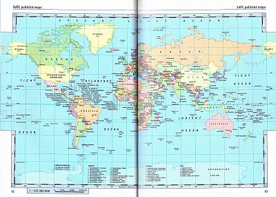 Atlas světa s aktualizovanými tematickými mapami