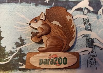 Dřevěná magnetka ParaZOO Veverka